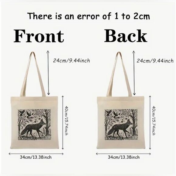 Forest Fox Canvas Tote Bag - Picture 3 of 4